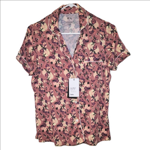 Knix NEW Short Sleeve Modal Sleep Top Size small Rose Bouquet